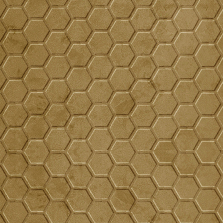 Decor panel WallFace honeycombs textile look 22731 COMB VELVET Curry Antigrav yellow gold
