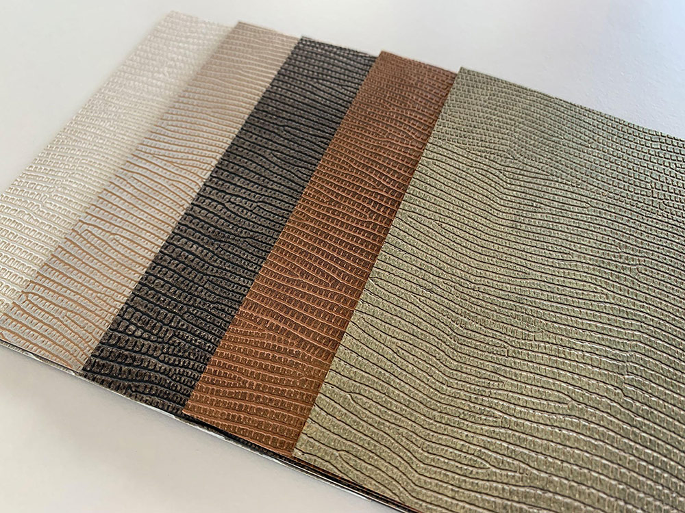 Wall panelling WallFace leather look 12893 LEGUAN Silver self-adhesive silver grey Wall panelling WallFace leather look 12893 LEGUAN Silver self-adhesive silver grey