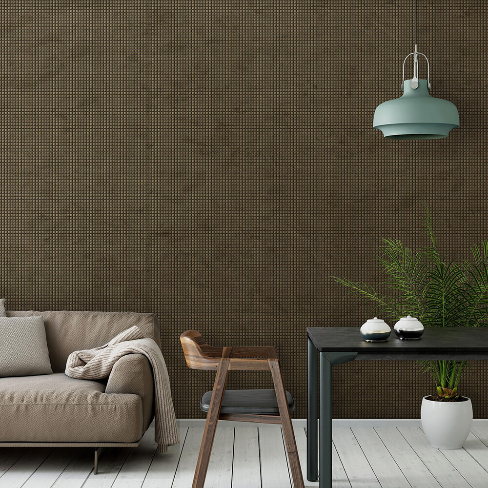 Wall panel WallFace 3D textile look 22733 SQUARE 2 VELVET Mocha Antigrav brown Wall panel WallFace 3D textile look 22733 SQUARE 2 VELVET Mocha Antigrav brown