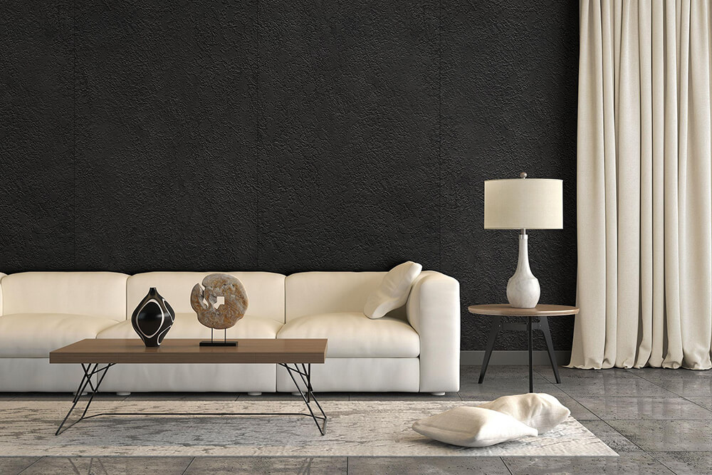 Wall panel WallFace textile look 22737 LAVA VELVET Coal Antigrav black Wall panel WallFace textile look 22737 LAVA VELVET Coal Antigrav black