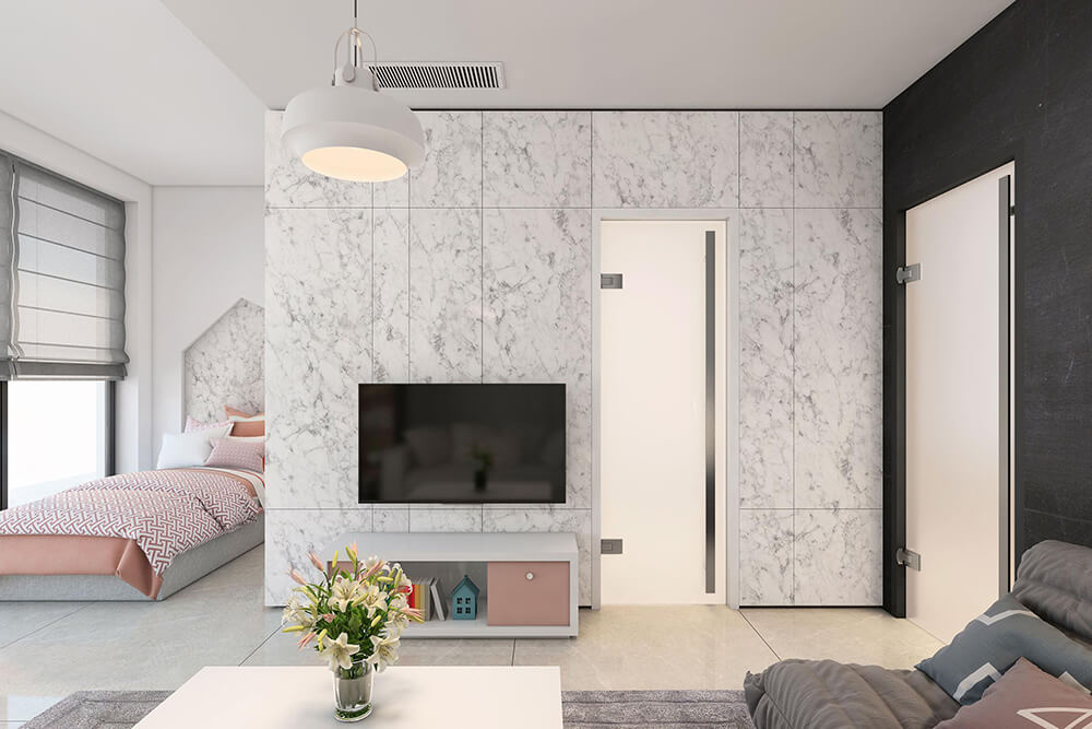 Wall panelling WallFace marble look 23098 MARBLE White supermatt self-adhesive white grey Wall panelling WallFace marble look 23098 MARBLE White supermatt self-adhesive white grey