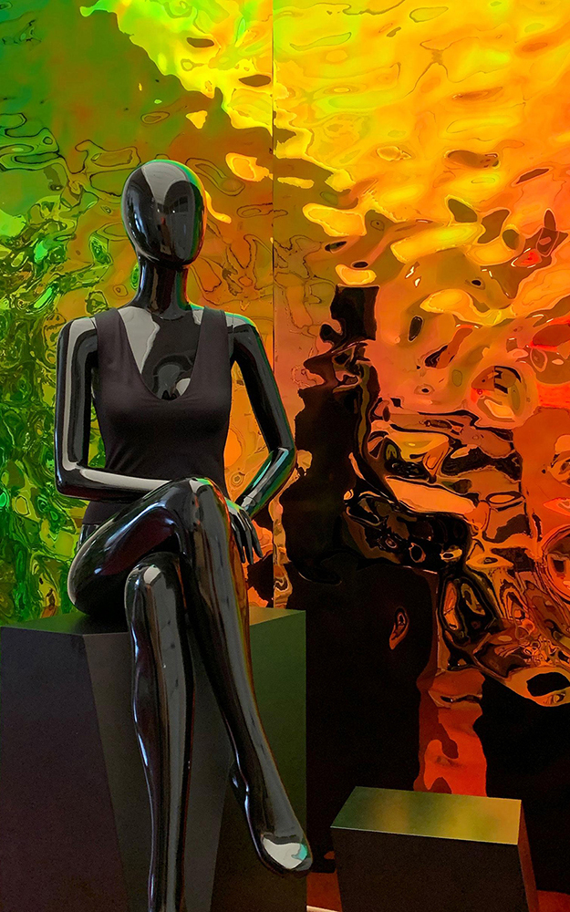 Design panelling WallFace 3D mirror look 27743 OCEAN Rainbow self-adhesive green red Design panelling WallFace 3D mirror look 27743 OCEAN Rainbow self-adhesive green red