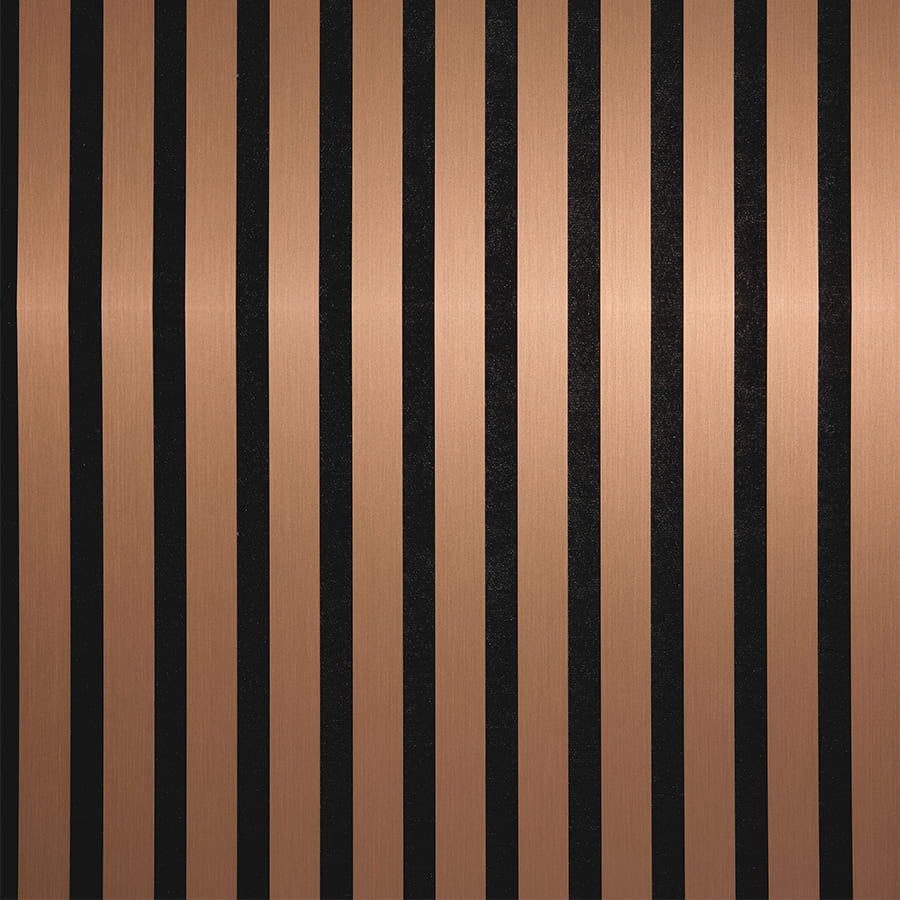 Acoustic Panel WallFace slatted look 30708 Copper brushed AR copper bronze black