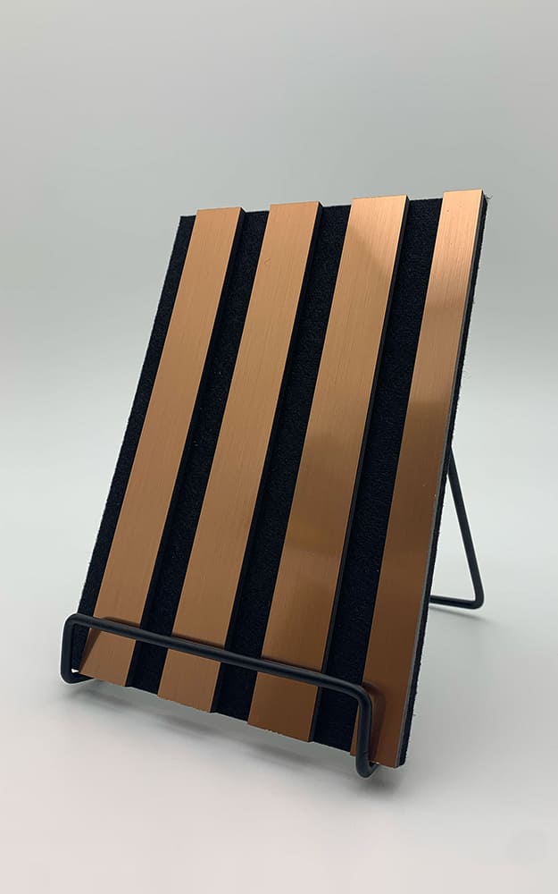 Acoustic Panel WallFace slatted look 30708 Copper brushed AR copper bronze black Acoustic Panel WallFace slatted look 30708 Copper brushed AR copper bronze black