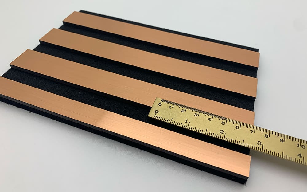 Acoustic Panel WallFace slatted look 30708 Copper brushed AR copper bronze black Acoustic Panel WallFace slatted look 30708 Copper brushed AR copper bronze black