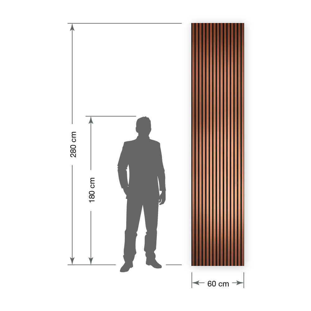 Acoustic Panel WallFace slatted look 30708 Copper brushed AR copper bronze black Acoustic Panel WallFace slatted look 30708 Copper brushed AR copper bronze black