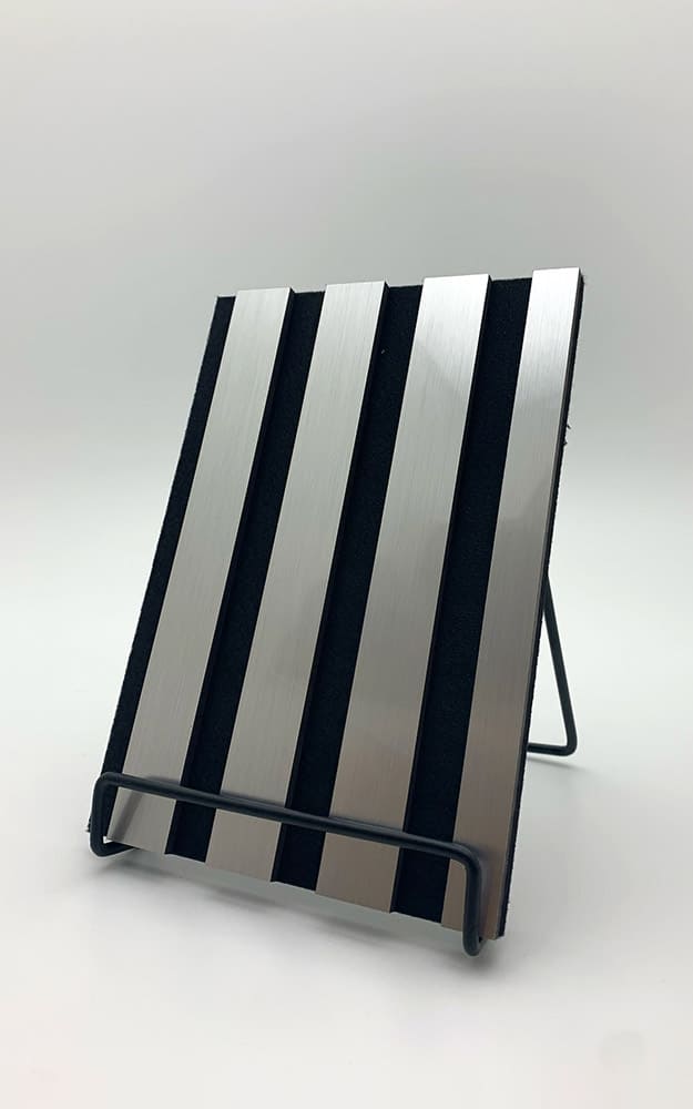 Acoustic Panel WallFace slatted look 30709 Silver brushed silver black Acoustic Panel WallFace slatted look 30709 Silver brushed silver black