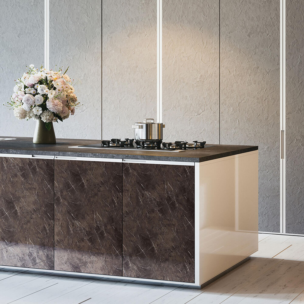 Wall panelling WallFace marble glass look 19342 MARBLE Brown AR+ self-adhesive brown Wall panelling WallFace marble glass look 19342 MARBLE Brown AR+ self-adhesive brown