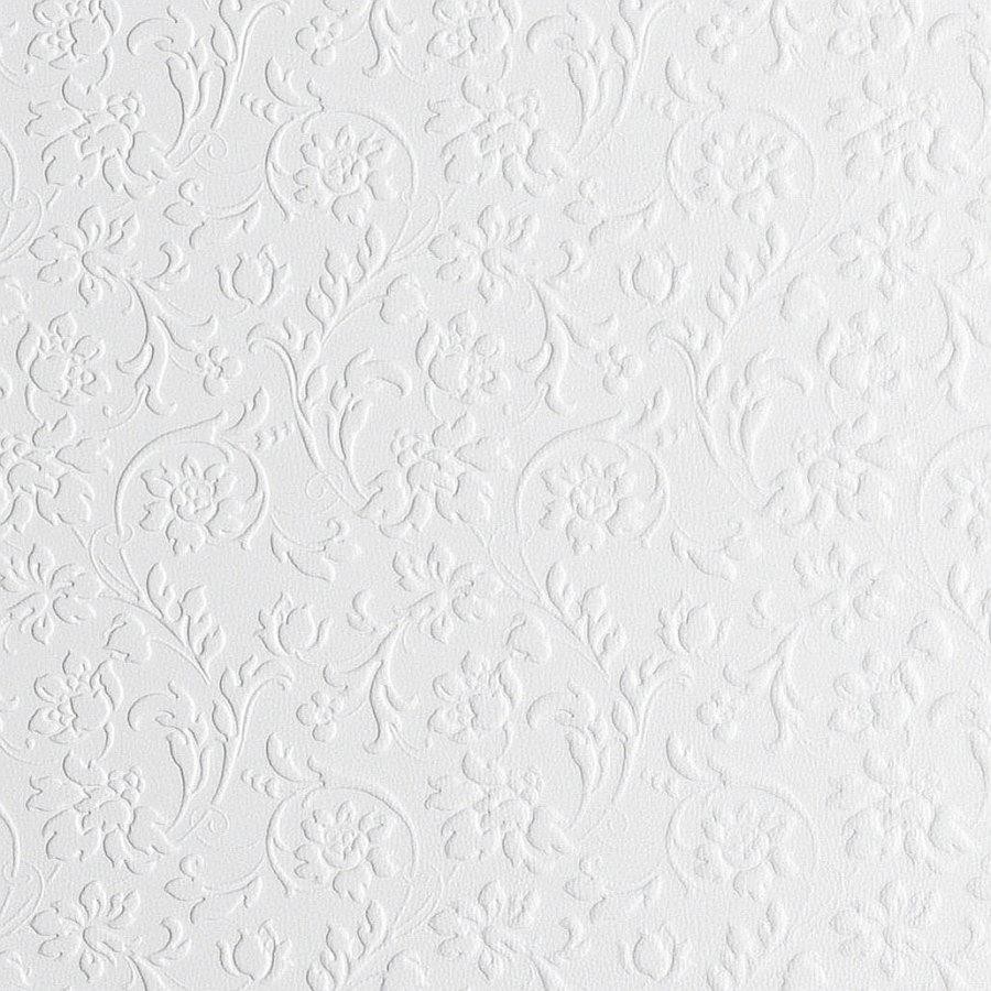 Panel decorativo WallFace aspecto de cuero 13473 FLORAL White autoadhesivo blanco