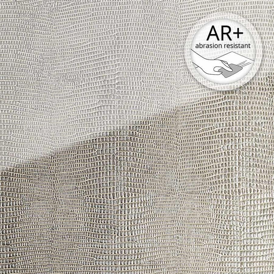 Panel de pared WallFace aspecto de cuero y vidrio 16979 LEGUAN Silver AR+ autoadhesivo plata gris