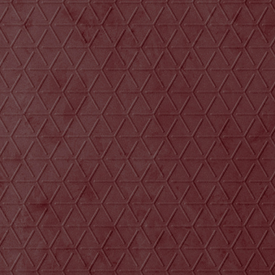 Panel decorativo WallFace 3D aspecto textil 22739 CUBE VELVET Bordeaux Antigrav rojo