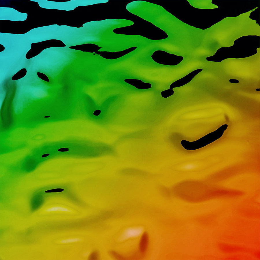 Panel de pared WallFace 3D aspecto espejo 27743 OCEAN Rainbow autoadhesivo verde rojo