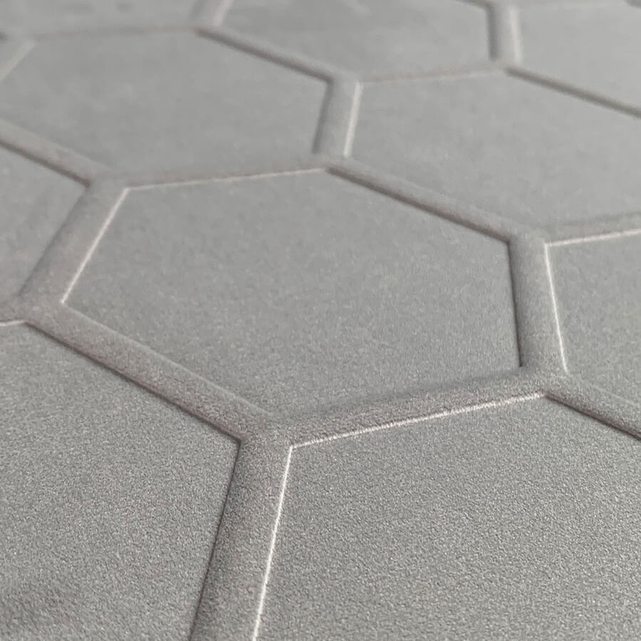 Panel decorativo WallFace nido de abeja aspecto textil 22732 COMB VELVET Pearl Antigrav gris Panel decorativo WallFace nido de abeja aspecto textil 22732 COMB VELVET Pearl Antigrav gris