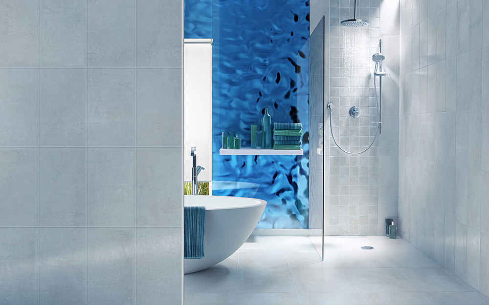 Panel de pared WallFace 3D aspecto espejo 27047 OCEAN Ice Blue autoadhesivo azul Panel de pared WallFace 3D aspecto espejo 27047 OCEAN Ice Blue autoadhesivo azul