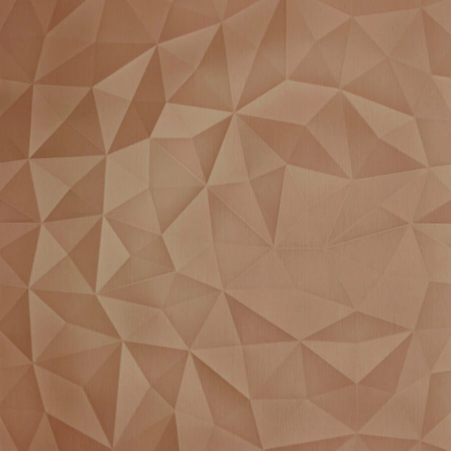 Panel de pared WallFace 3D aspecto metal 30947 DIAMOND Copper brushed AR autoadhesivo cobre bronce
