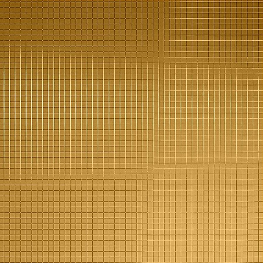 Panneau décoratif WallFace aspect métal mosaïque miroir 27374 Gold 10×10 auto-adhésif flexible or