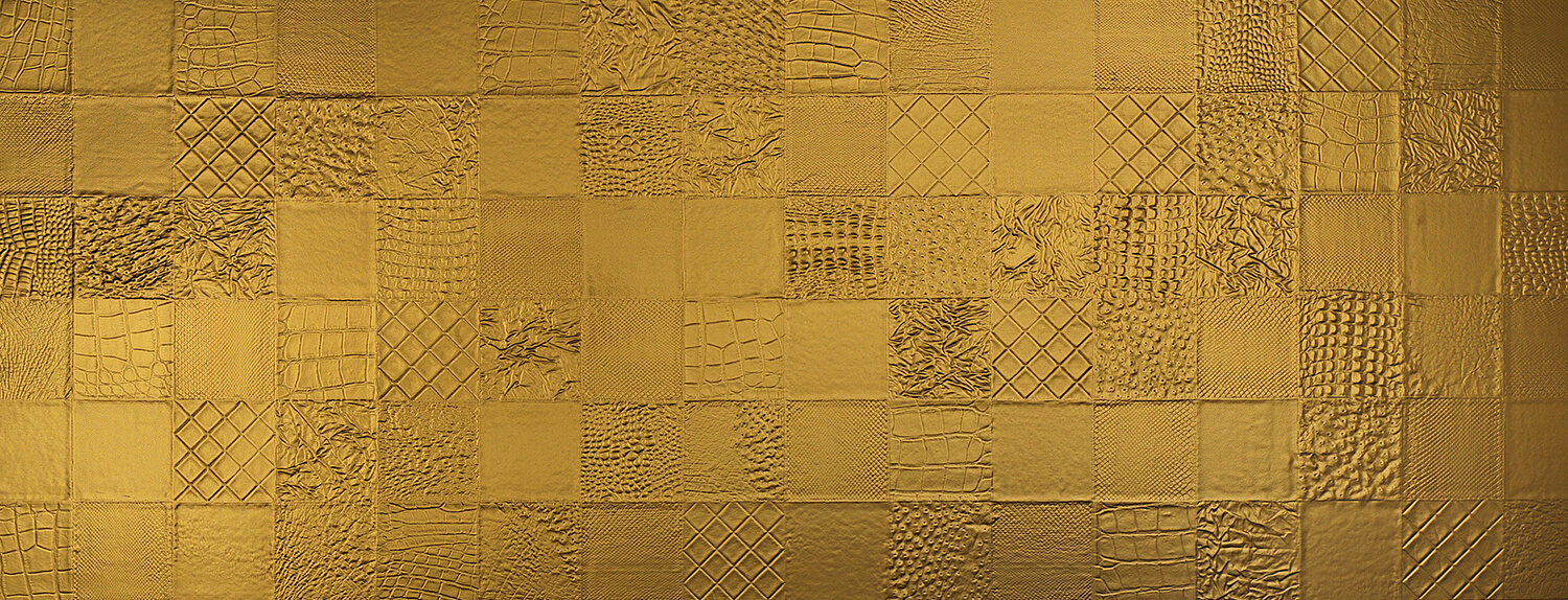 Panneau décoratif WallFace aspect cuir 13926 COLLAGE Oro auto-adhésif or