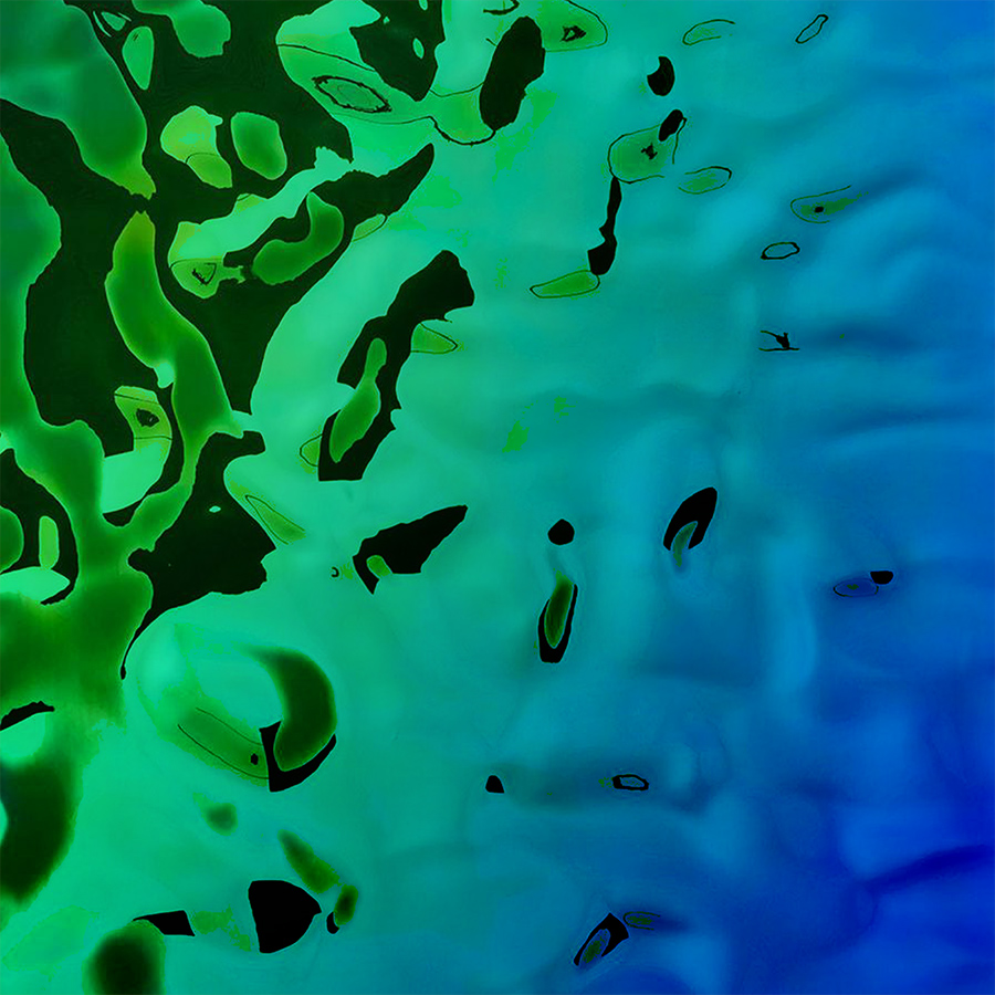 Panneau mural WallFace 3D aspect miroir 27207 OCEAN Aqua auto-adhésif vert bleu