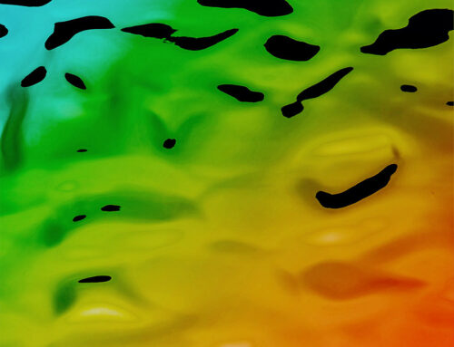 Panneau mural WallFace 3D aspect miroir 27743 OCEAN Rainbow auto-adhésif vert rouge
