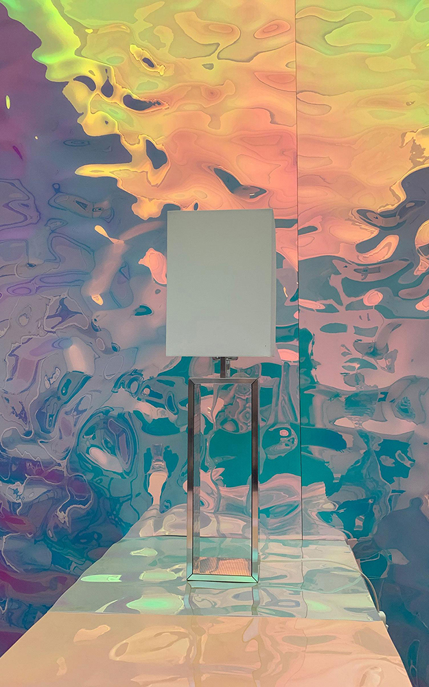 Panneau mural WallFace 3D aspect miroir 27822 OCEAN Hollywood Blue auto-adhésif bleu violet Panneau mural WallFace 3D aspect miroir 27822 OCEAN Hollywood Blue auto-adhésif bleu violet