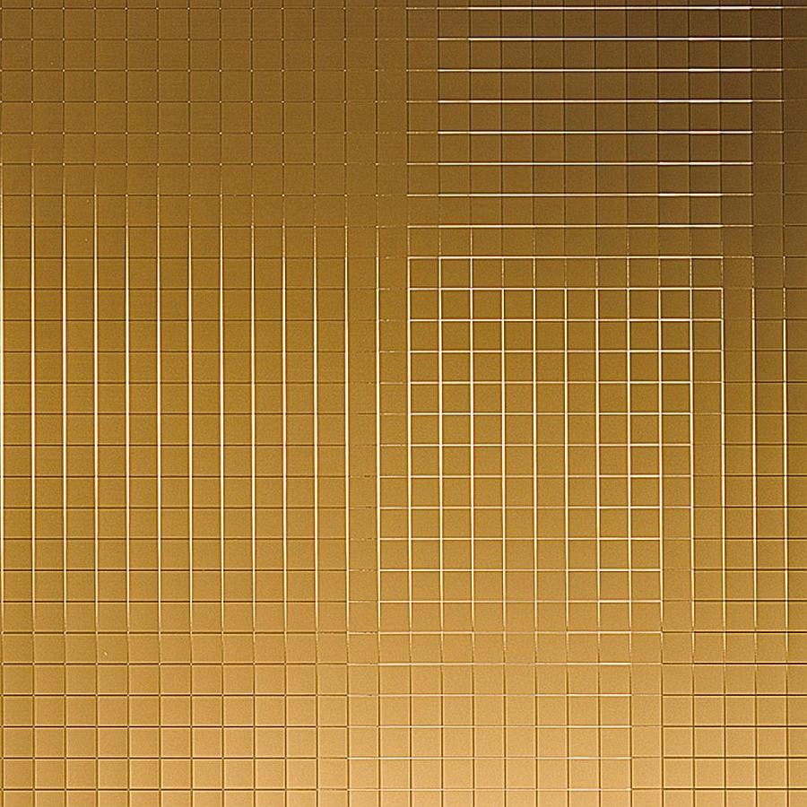 Panneau décoratif WallFace aspect métal mosaïque miroir 27375 Gold 20×20 auto-adhésif flexible or
