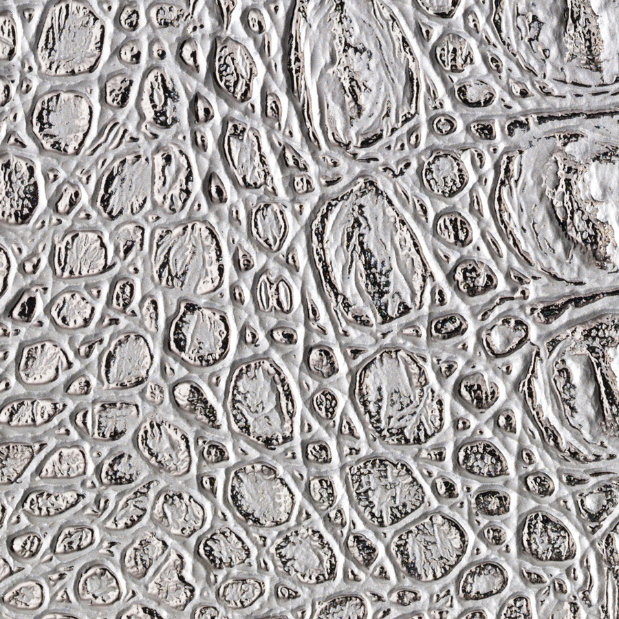 Panneau décoratif WallFace 3D aspect cuir 13520 CROCO Silver PF auto-adhésif argent Panneau décoratif WallFace 3D aspect cuir 13520 CROCO Silver PF auto-adhésif argent