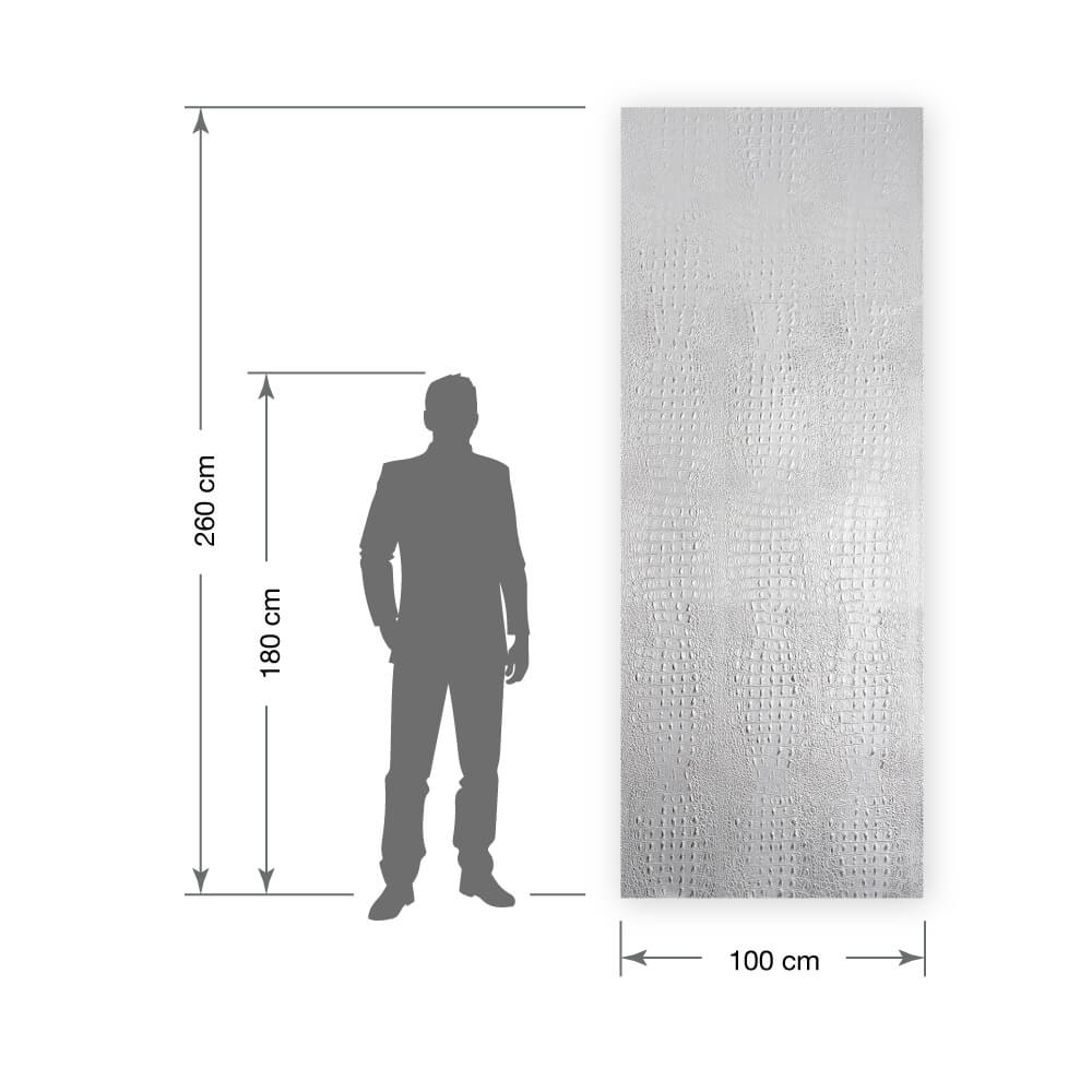 Panneau décoratif WallFace 3D aspect cuir 13520 CROCO Silver PF auto-adhésif argent Panneau décoratif WallFace 3D aspect cuir 13520 CROCO Silver PF auto-adhésif argent