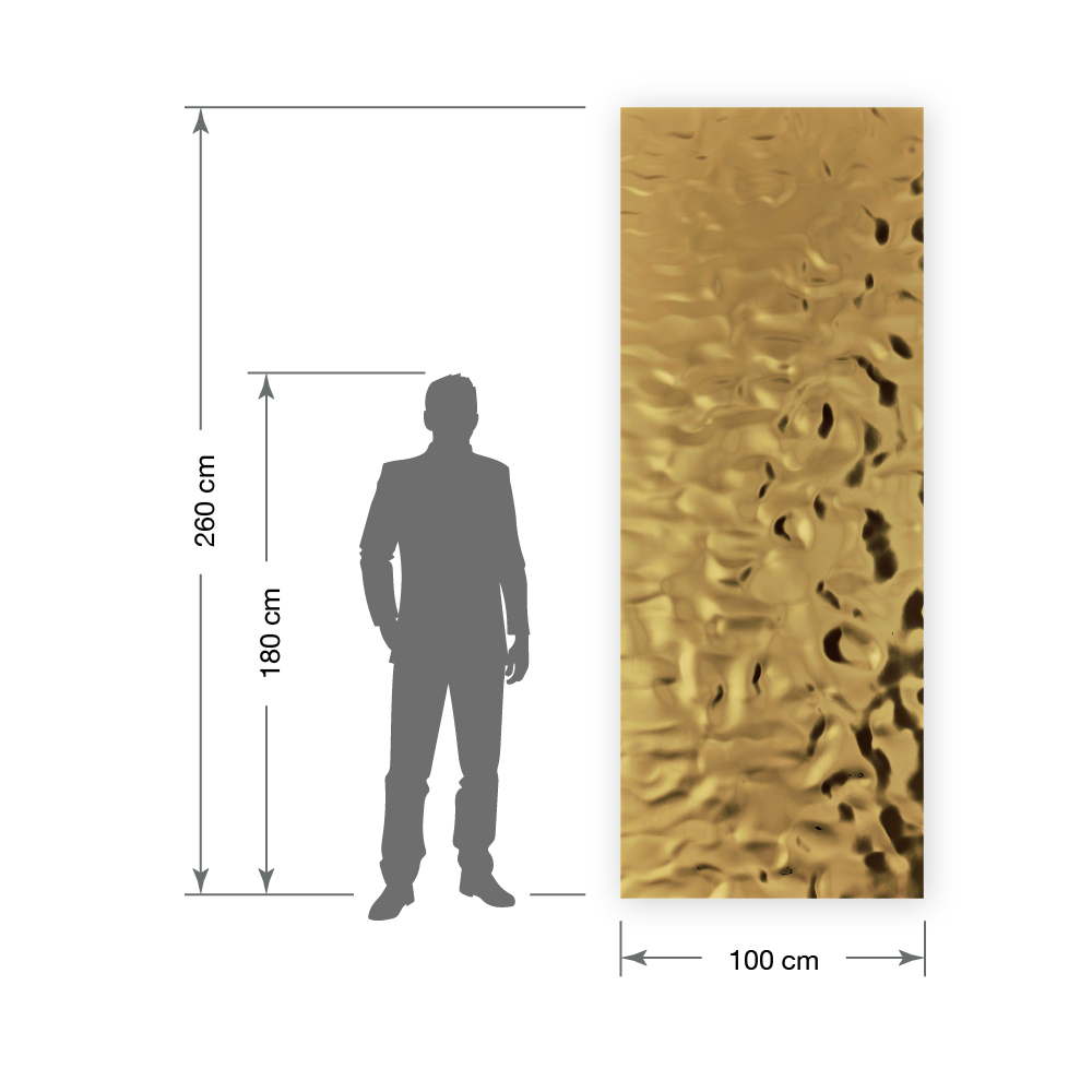Panneau mural WallFace 3D aspect miroir 27823 OCEAN Gold auto-adhésif or Panneau mural WallFace 3D aspect miroir 27823 OCEAN Gold auto-adhésif or