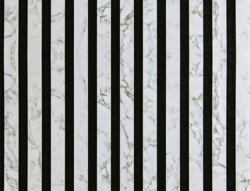 Panneau acoustique WallFace aspect à lamelles 31127 MARBLE White blanc noir
