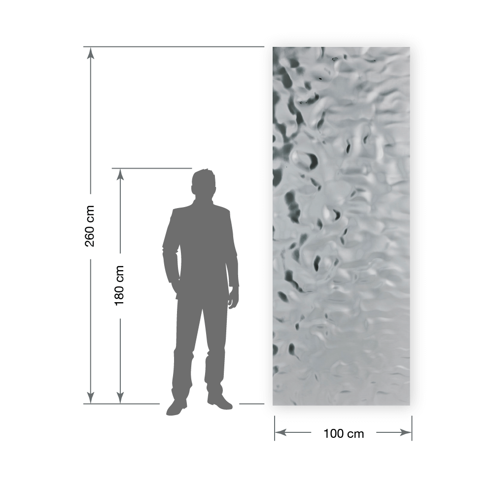 Pannello murale WallFace 3D aspetto a specchio 27027 OCEAN Silver autoadesivo argento Pannello murale WallFace 3D aspetto a specchio 27027 OCEAN Silver autoadesivo argento