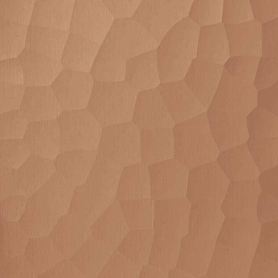 Pannello murale WallFace 3D aspetto metallico 30967 FACET Copper brushed matt AR autoadesivo rame bronzo