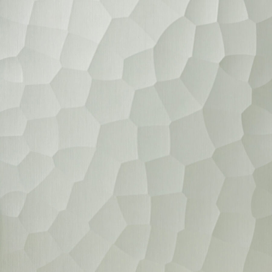 Pannello murale WallFace 3D aspetto metallico 31021 FACET Green Steel brushed AR autoadesivo argento grigio