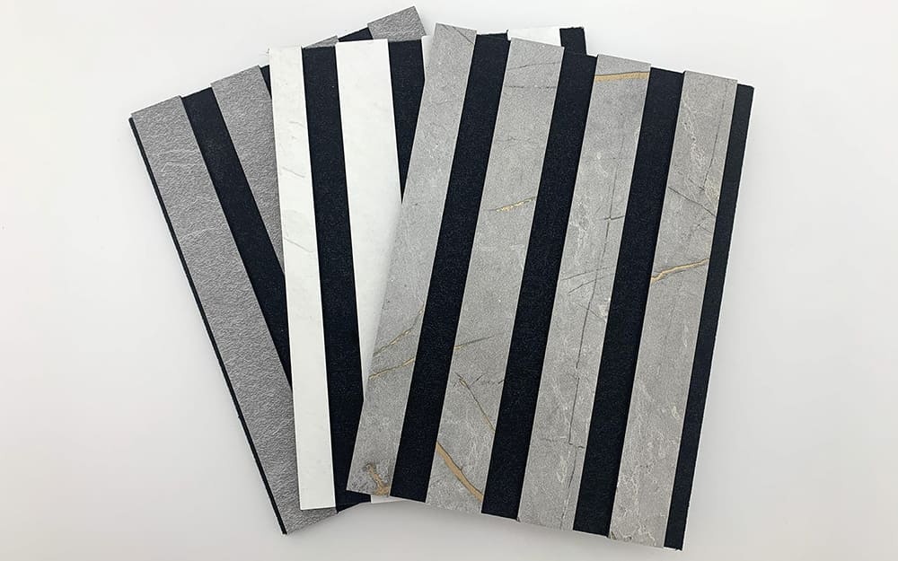 Pannello acustico WallFace 3D a lamelle doghe 31128 Fuzzy Grey grigio nero Pannello acustico WallFace 3D a lamelle doghe 31128 Fuzzy Grey grigio nero