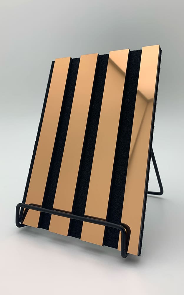 Pannello acustico WallFace 3D a lamelle doghe 31130 Rosegold AR rame bronzo nero Pannello acustico WallFace 3D a lamelle doghe 31130 Rosegold AR rame bronzo nero