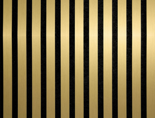 Pannello acustico WallFace 3D a lamelle doghe 31132 Brass brushed matt AR oro nero
