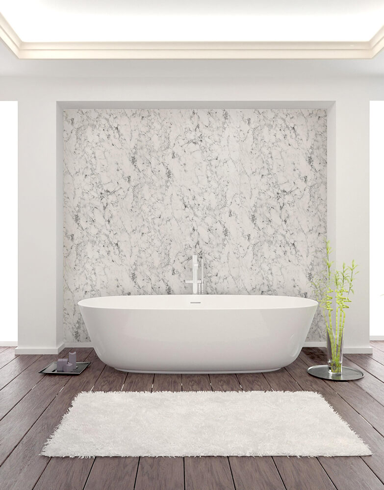 Pannello murale WallFace aspetto marmoreo 19566 MARBLE White Antigrav bianco grigio Pannello murale WallFace aspetto marmoreo 19566 MARBLE White Antigrav bianco grigio