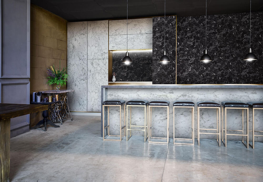 Pannello murale WallFace aspetto marmoreo 23099 MARBLE Black supermatt autoadesivo nero Pannello murale WallFace aspetto marmoreo 23099 MARBLE Black supermatt autoadesivo nero
