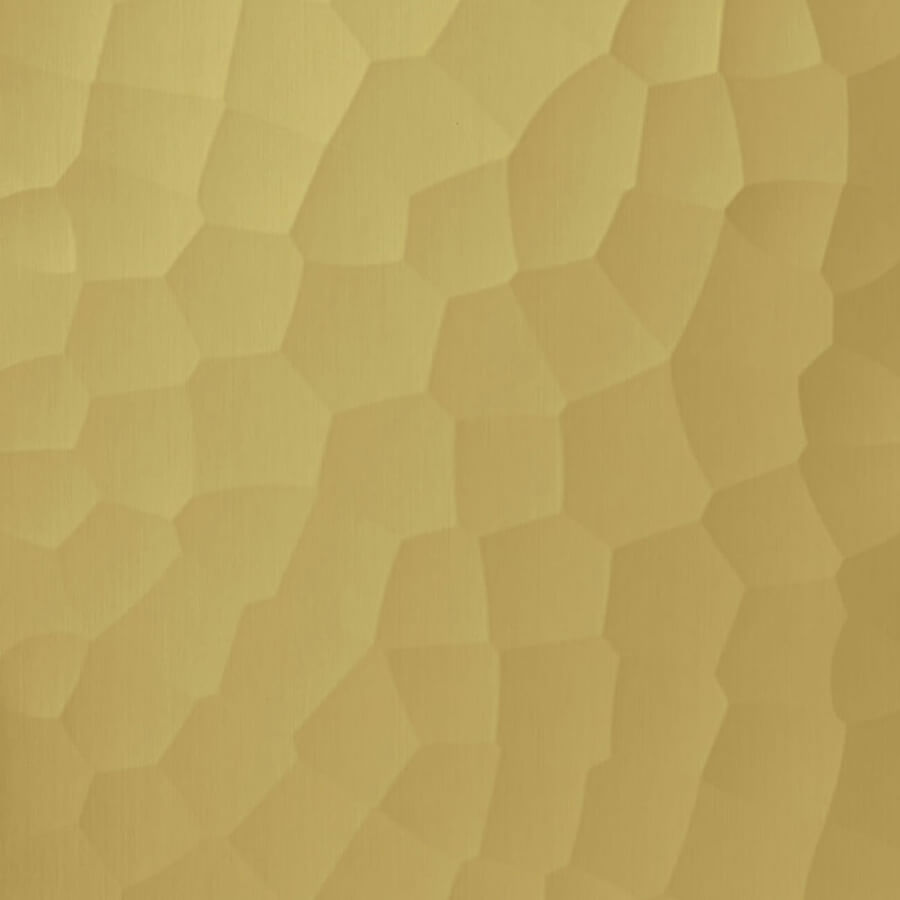 Pannello murale WallFace 3D aspetto metallico 32567 FACET Brass brushed matt AR autoadesivo oro