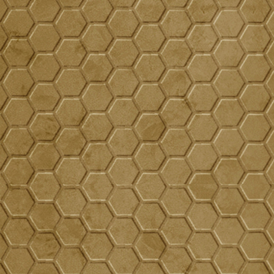 Dekorpaneel WallFace Honigwaben Textil Optik 22711 COMB VELVET Curry selbstklebend gelb gold