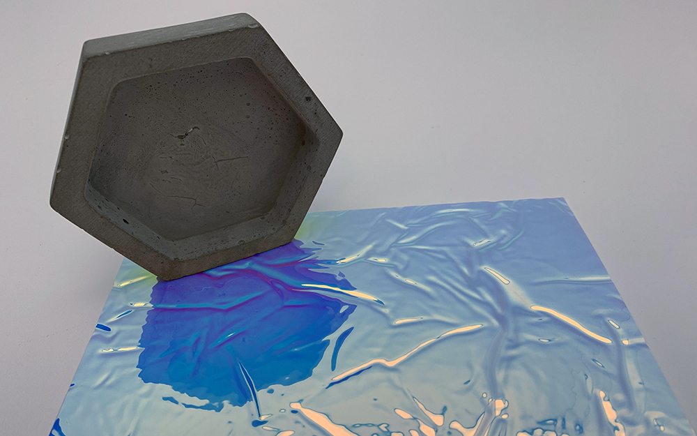Wandpaneel WallFace 3D Metalloptik 29021 CREPA Hollywood Blue selbstklebend blau lila Wandpaneel WallFace 3D Metalloptik 29021 CREPA Hollywood Blue selbstklebend blau lila