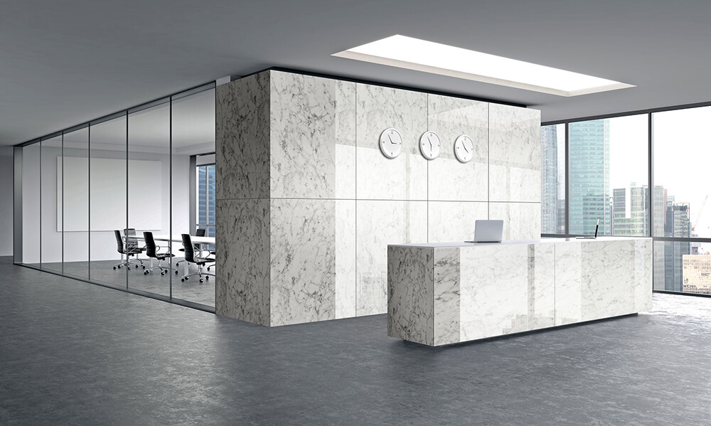 Wandpaneel WallFace Marmor Glas Optik 19345 MARBLE White AR+ selbstklebend weiß grau Wandpaneel WallFace Marmor Glas Optik 19345 MARBLE White AR+ selbstklebend weiß grau